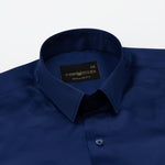 Ellwood Blue Plain Satin Shirt - John Ellies