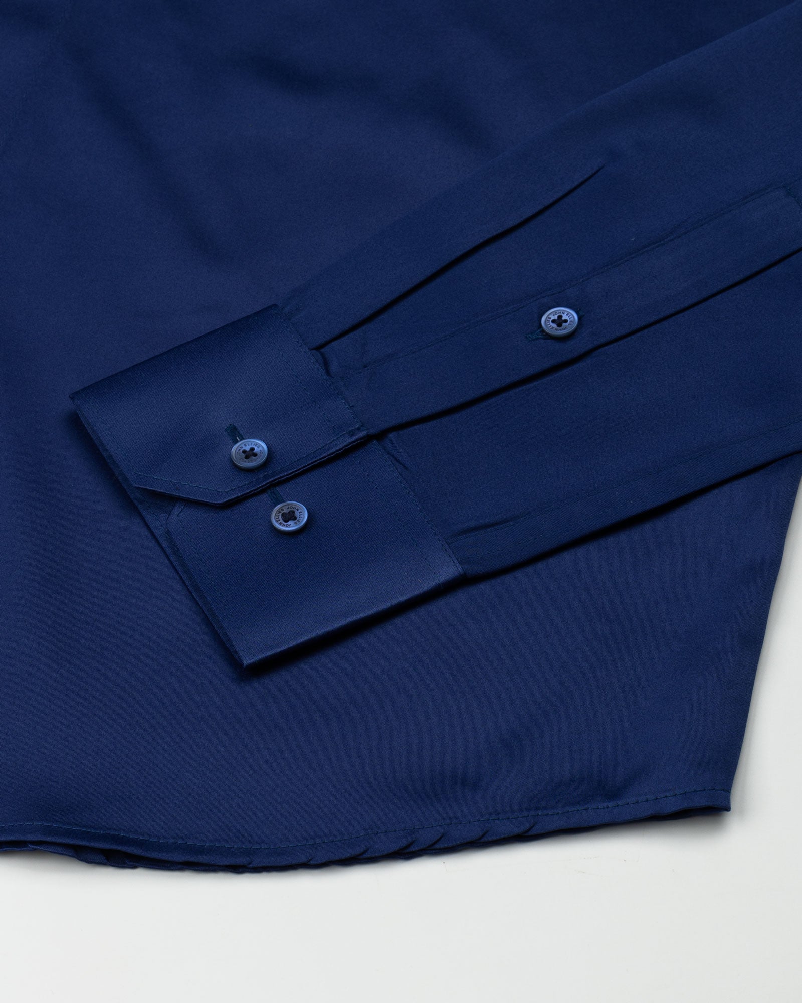 Ellwood Blue Plain Satin Shirt - John Ellies