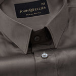 Ellwood Coffee Plain Satin Shirt - John Ellies