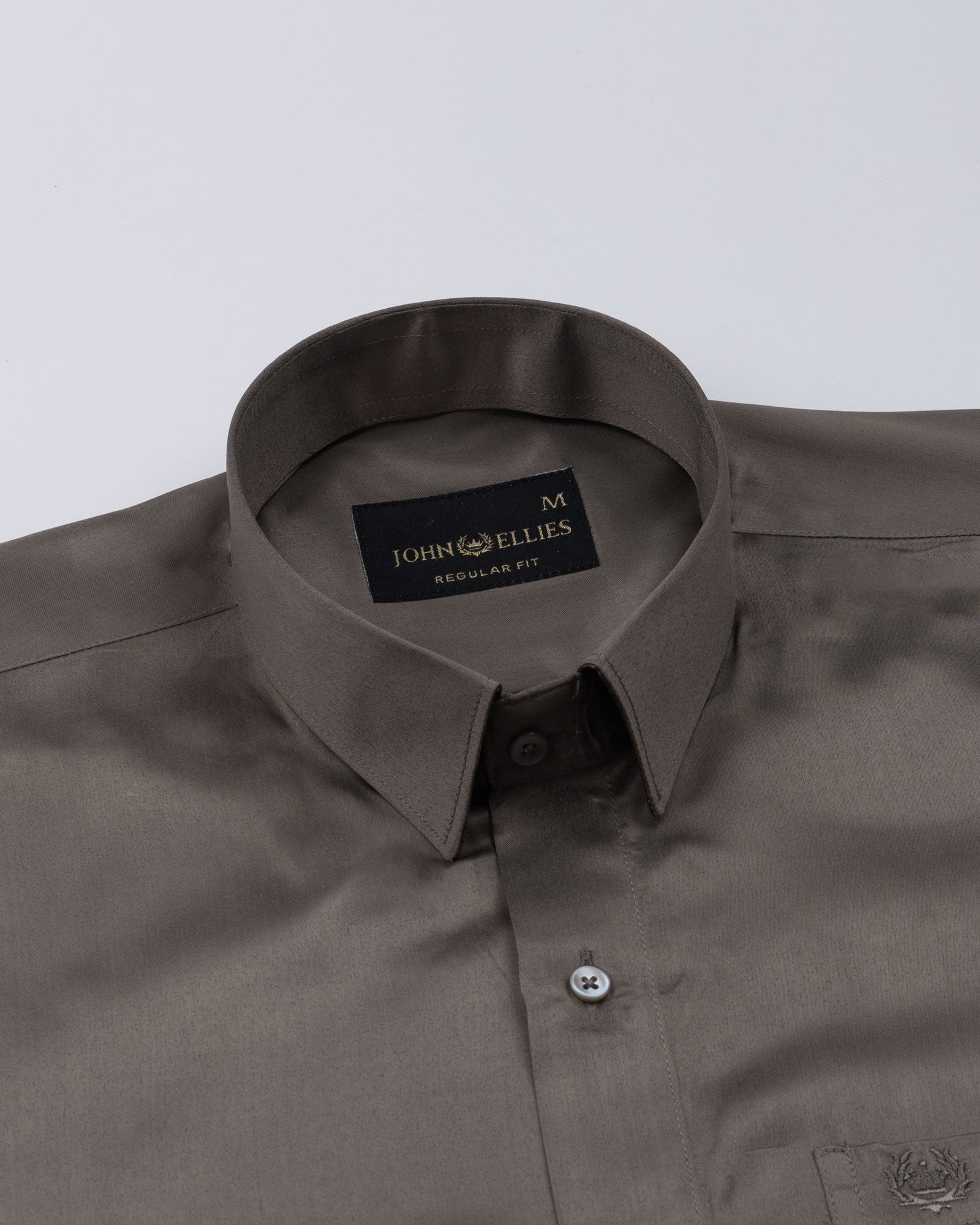 Ellwood Coffee Plain Satin Shirt - John Ellies