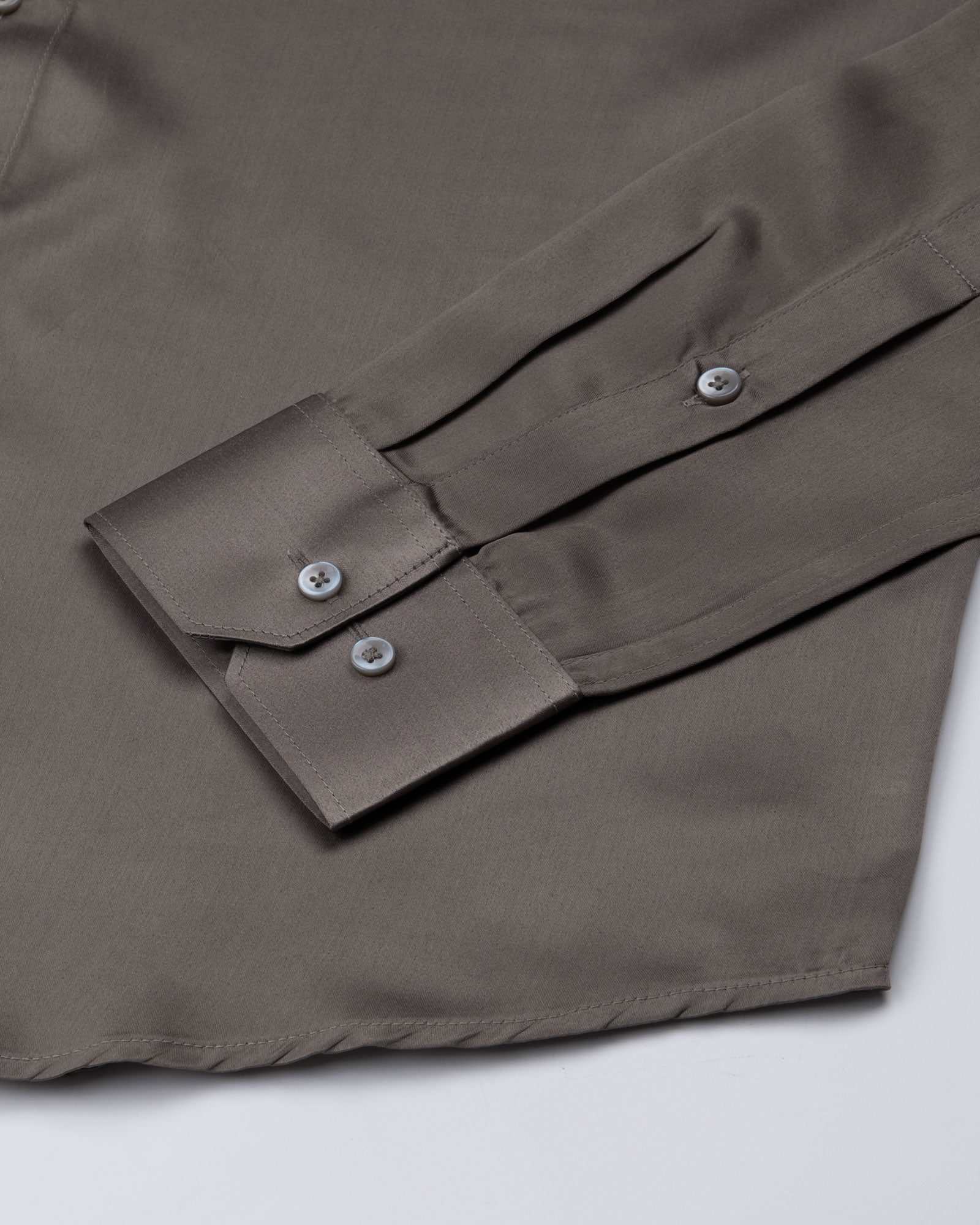 Ellwood Coffee Plain Satin Shirt - John Ellies