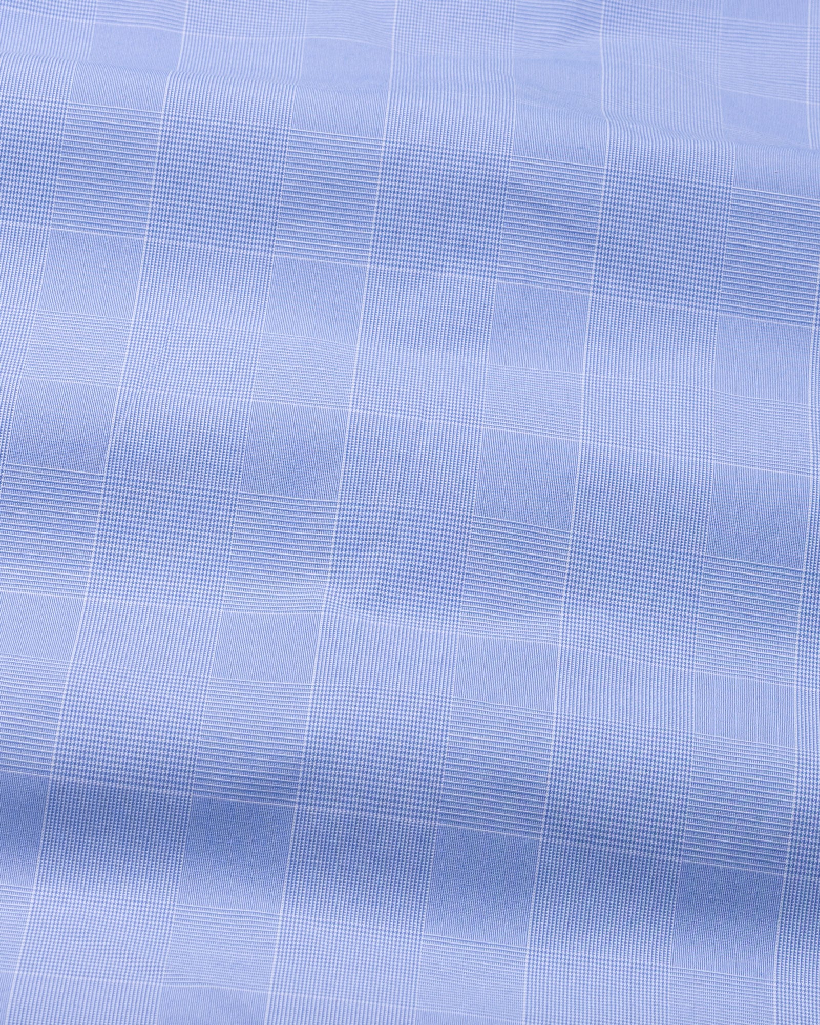 Zephar Ice Blue Check Cotton Shirt - John Ellies