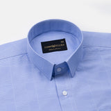 Zephar Ice Blue Check Cotton Shirt - John Ellies
