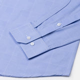 Zephar Ice Blue Check Cotton Shirt - John Ellies