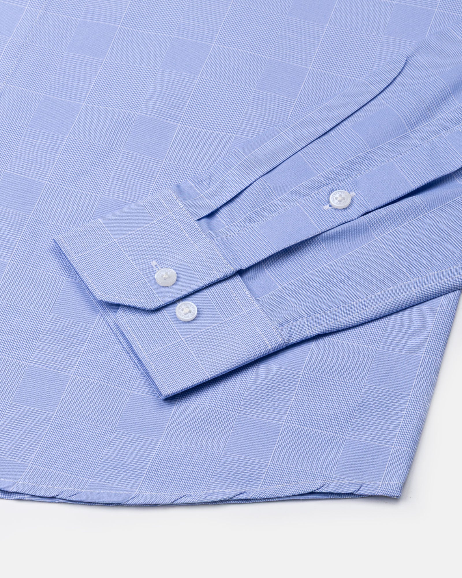 Zephar Ice Blue Check Cotton Shirt - John Ellies