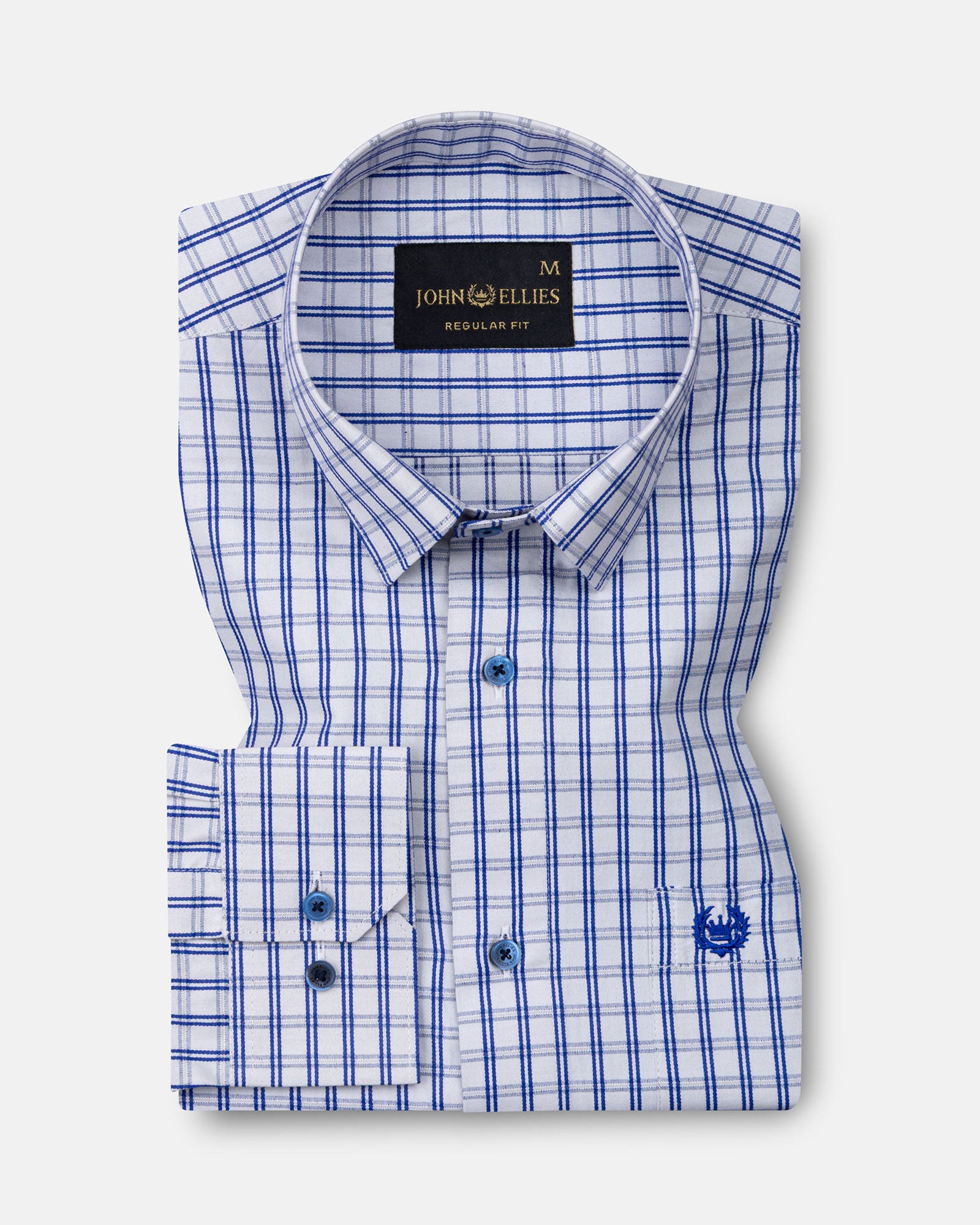 Zephar Silver Check Cotton Shirt - John Ellies