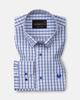 Zephar Silver Check Cotton Shirt