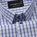 Zephar Silver Check Cotton Shirt - John Ellies
