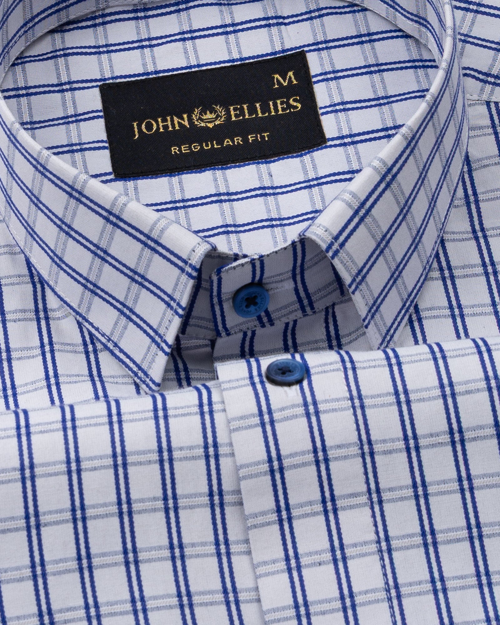Zephar Silver Check Cotton Shirt - John Ellies