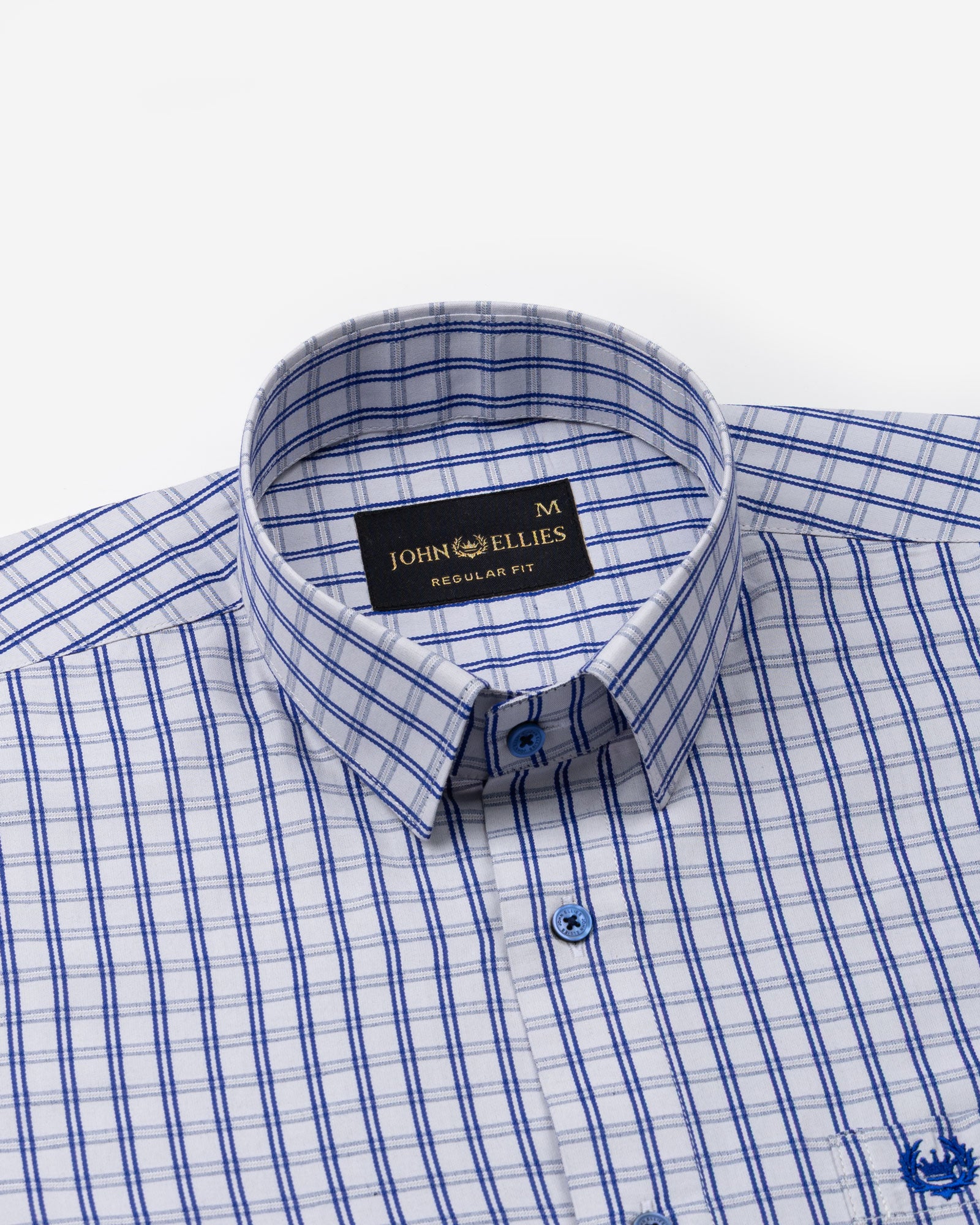 Zephar Silver Check Cotton Shirt - John Ellies