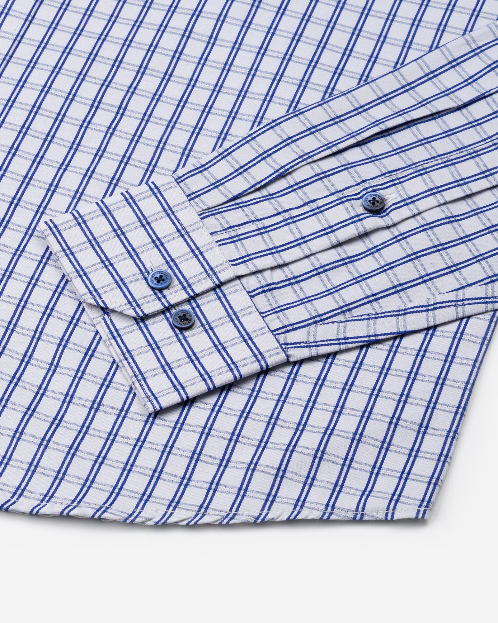 Zephar Silver Check Cotton Shirt - John Ellies