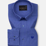 Zephar Navy Blue Check Cotton Shirt - John Ellies