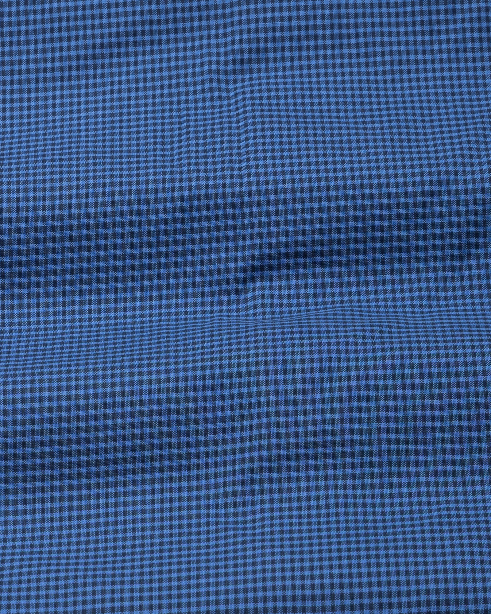 Zephar Blue Micro Check Cotton Shirt - John Ellies
