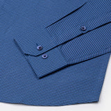 Zephar Blue Micro Check Cotton Shirt - John Ellies
