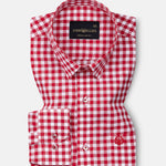Zephar Red Micro Check Cotton Shirt - John Ellies