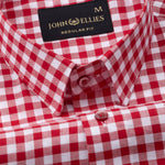 Zephar Red Micro Check Cotton Shirt - John Ellies