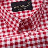 Zephar Red Micro Check Cotton Shirt - John Ellies