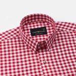 Zephar Red Micro Check Cotton Shirt - John Ellies