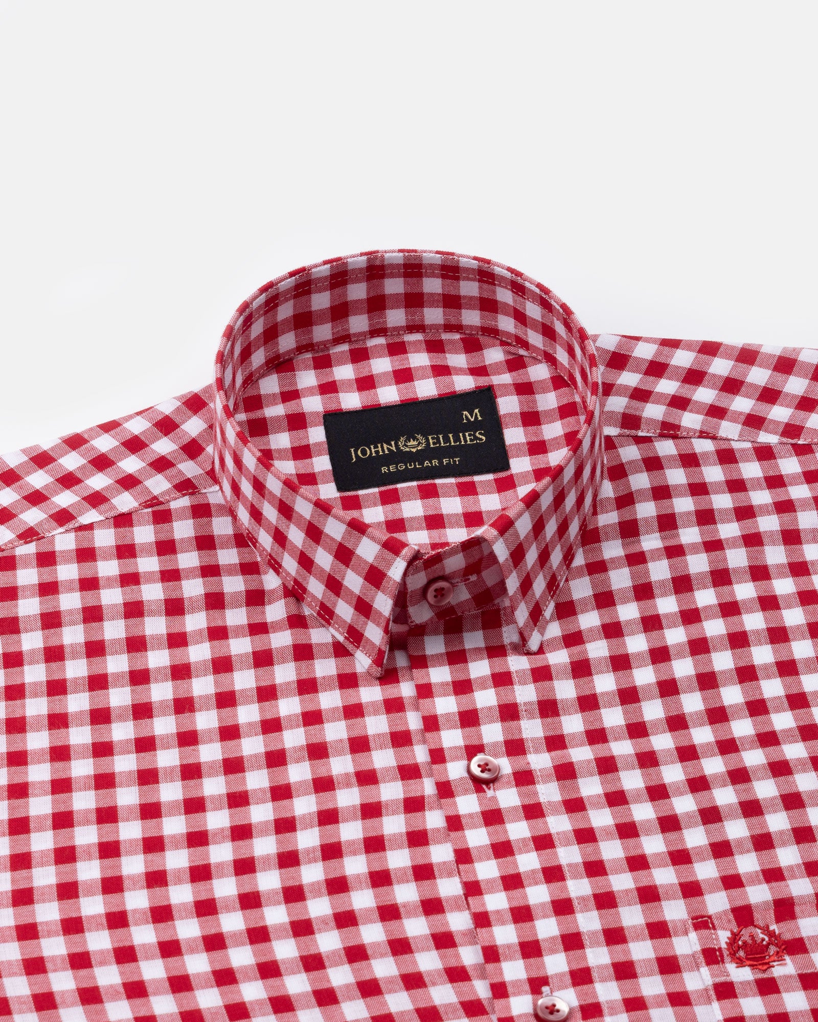Zephar Red Micro Check Cotton Shirt - John Ellies