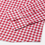 Zephar Red Micro Check Cotton Shirt - John Ellies