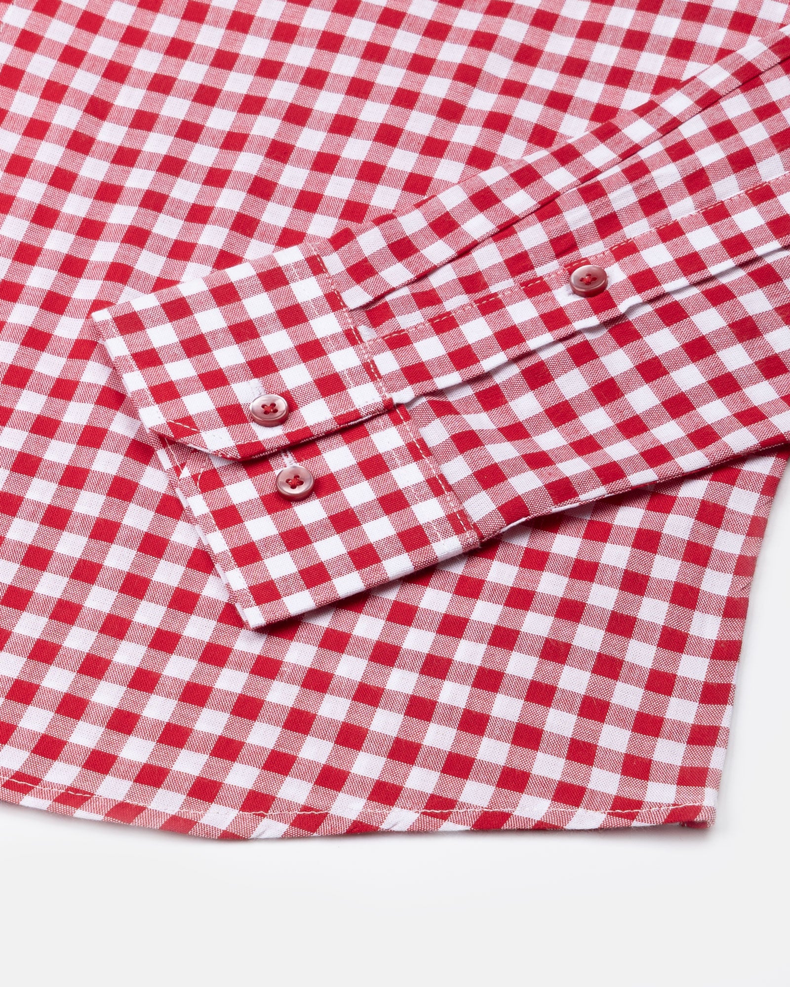 Zephar Red Micro Check Cotton Shirt - John Ellies