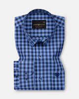 Zephar Blue & Black Check Cotton Shirt
