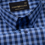 Zephar Blue & Black Check Cotton Shirt - John Ellies