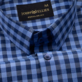Zephar Blue & Black Check Cotton Shirt - John Ellies