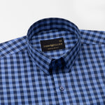 Zephar Blue & Black Check Cotton Shirt - John Ellies