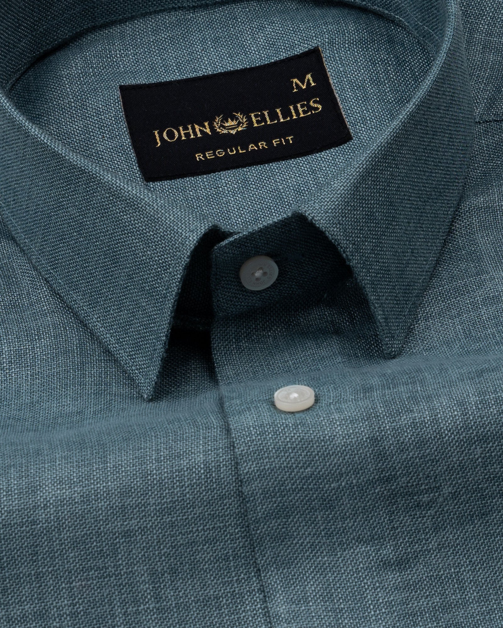 Harbor Steel Teal Plain Premium Linen Shirt - John Ellies