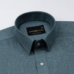 Harbor Steel Teal Plain Premium Linen Shirt - John Ellies