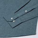 Harbor Steel Teal Plain Premium Linen Shirt - John Ellies
