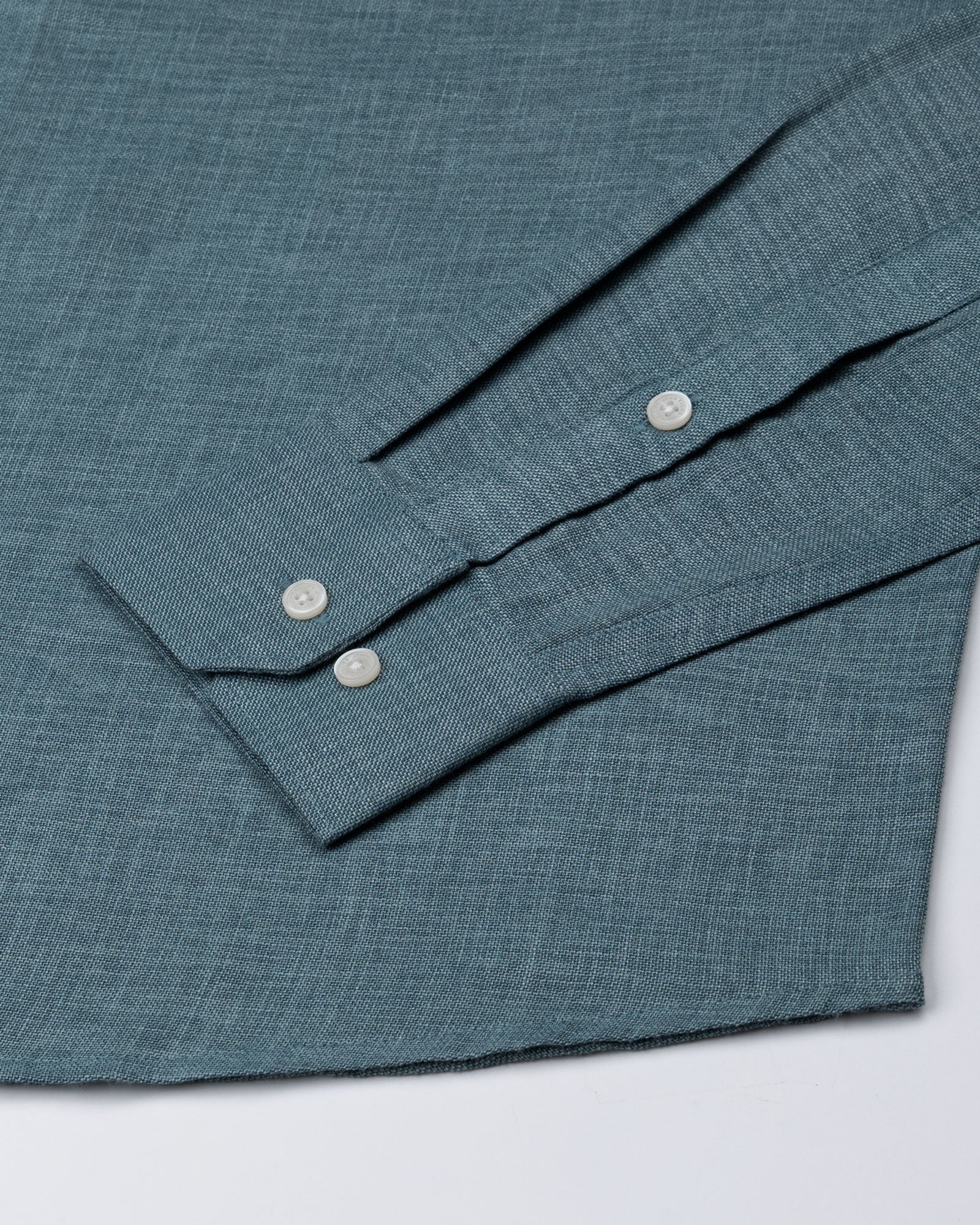 Harbor Steel Teal Plain Premium Linen Shirt - John Ellies