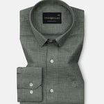 Harbor Olive Plain Premium Linen Shirt - John Ellies