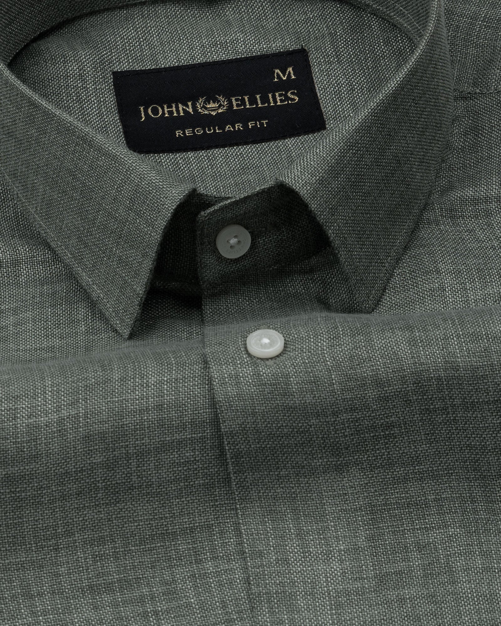 Harbor Olive Plain Premium Linen Shirt - John Ellies