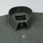 Harbor Olive Plain Premium Linen Shirt - John Ellies