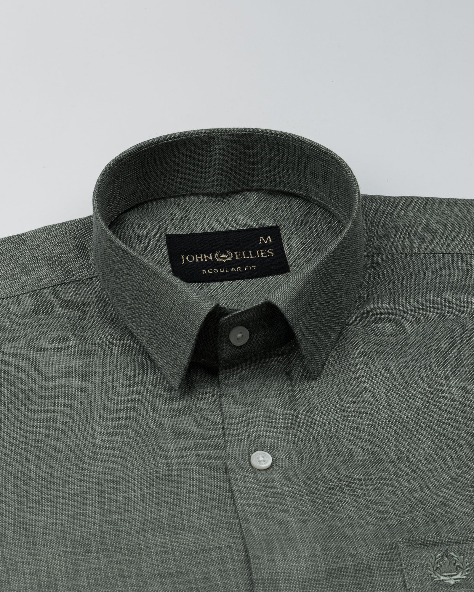 Harbor Olive Plain Premium Linen Shirt - John Ellies