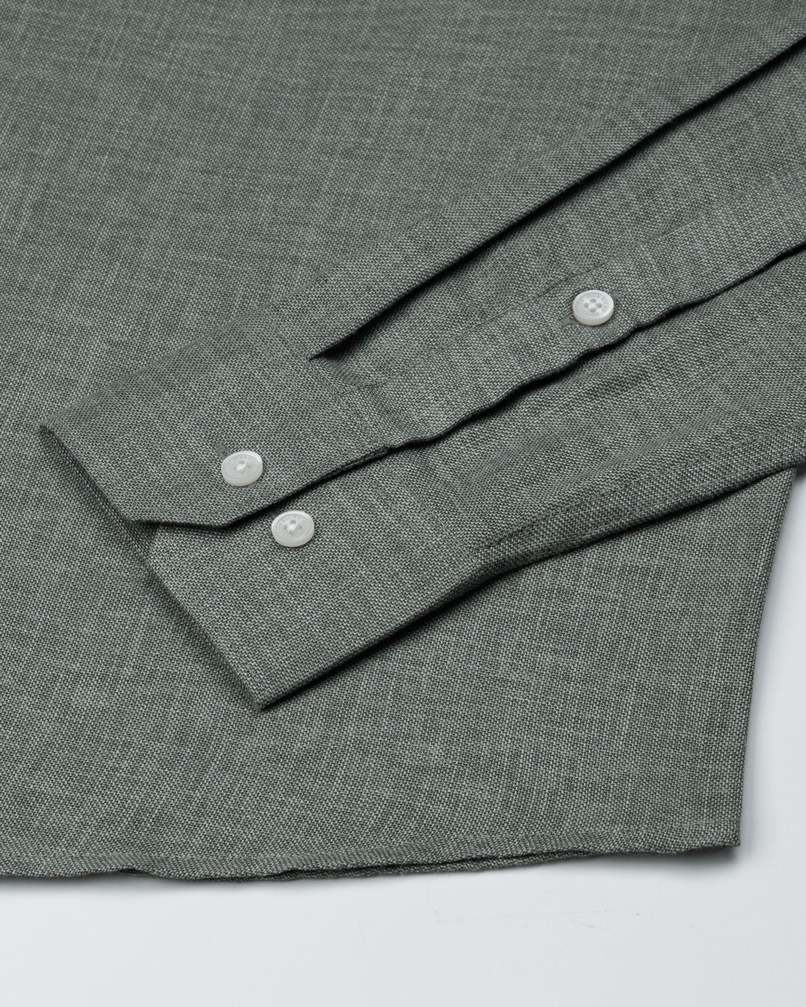 Harbor Olive Plain Premium Linen Shirt - John Ellies