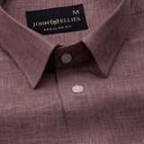 Harbor Brown Plain Premium Linen Shirt - John Ellies