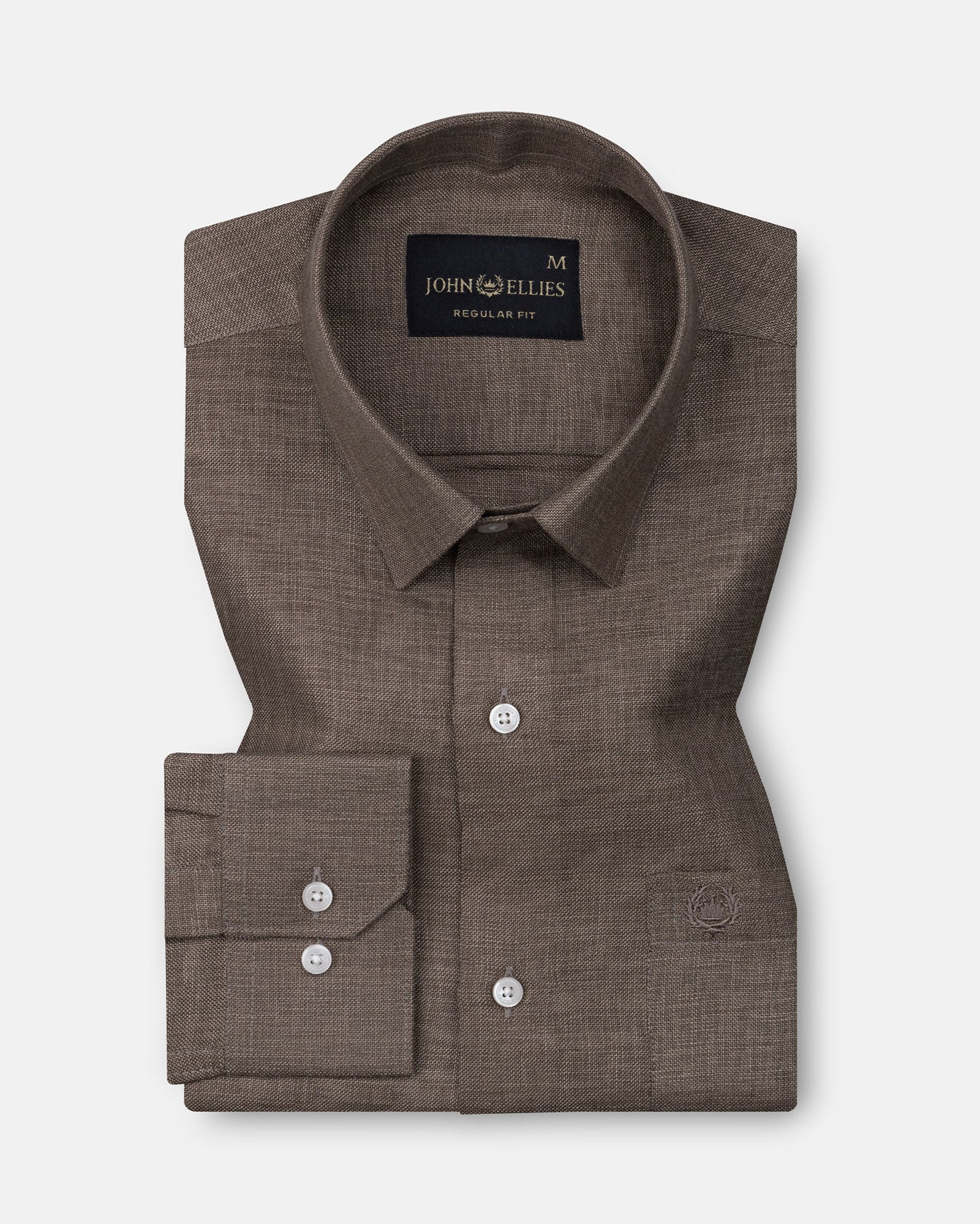 Harbor Bronze Plain Premium Linen Shirt - John Ellies