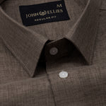 Harbor Bronze Plain Premium Linen Shirt - John Ellies