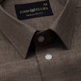 Harbor Bronze Plain Premium Linen Shirt - John Ellies