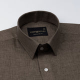 Harbor Bronze Plain Premium Linen Shirt - John Ellies