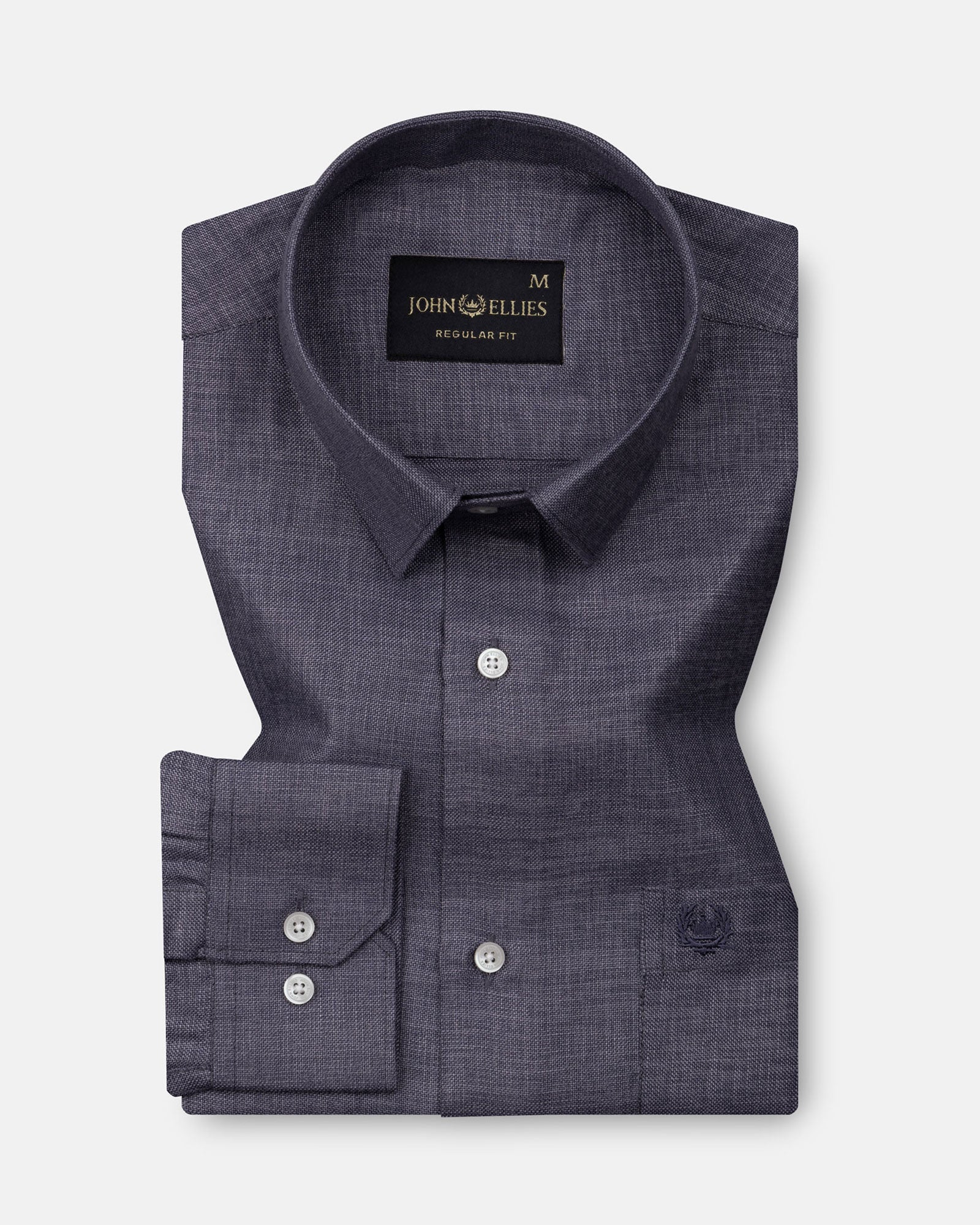 Harbor Grey Plain Premium Linen Shirt - John Ellies