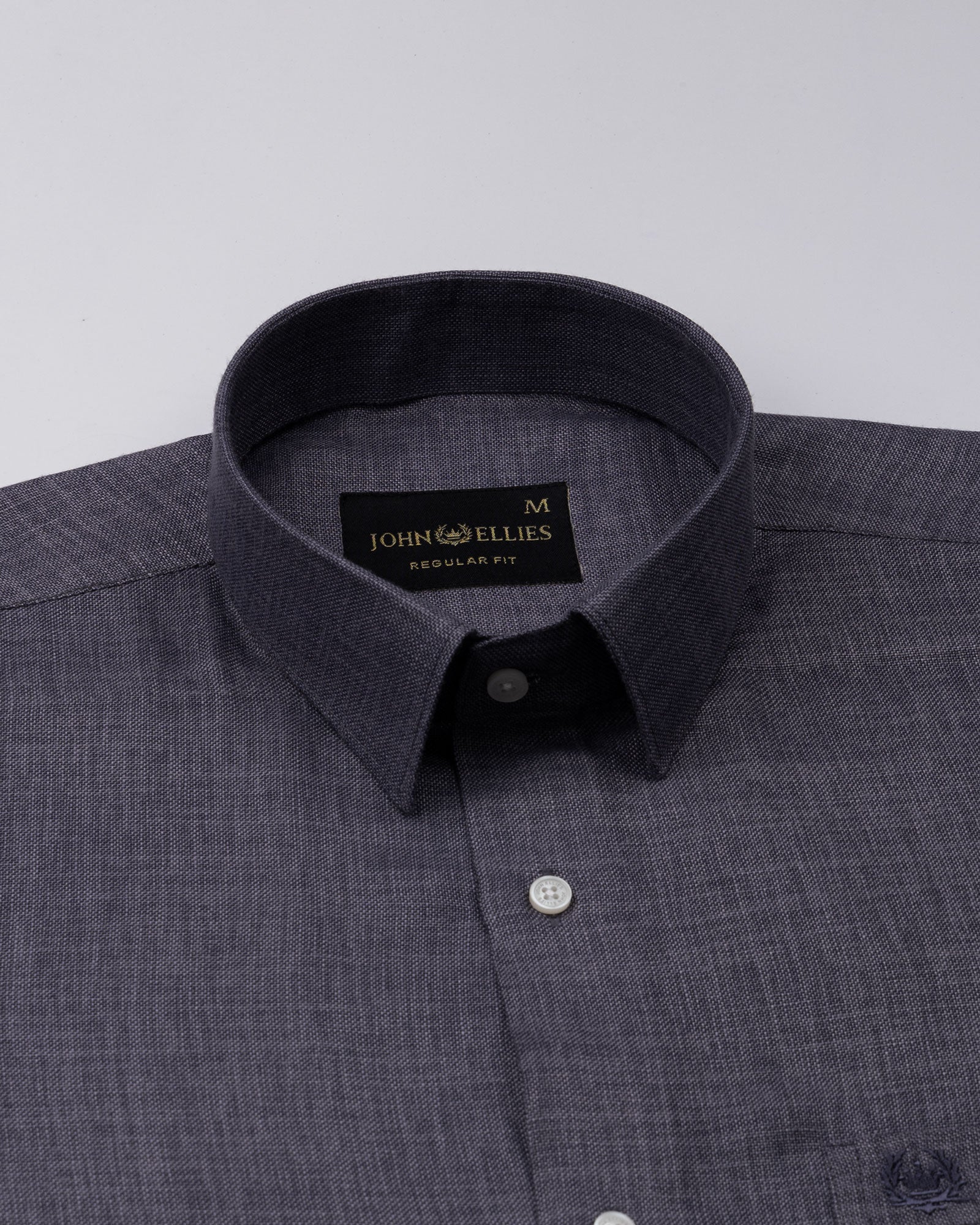 Harbor Grey Plain Premium Linen Shirt - John Ellies