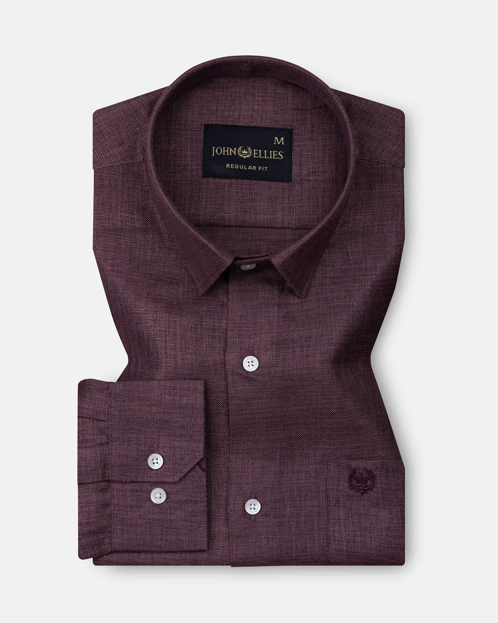 Harbor Purple Plain Premium Linen Shirt - John Ellies