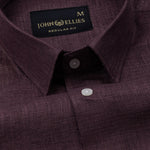Harbor Purple Plain Premium Linen Shirt - John Ellies