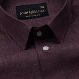 Harbor Purple Plain Premium Linen Shirt - John Ellies