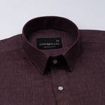 Harbor Purple Plain Premium Linen Shirt - John Ellies