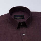 Harbor Purple Plain Premium Linen Shirt - John Ellies